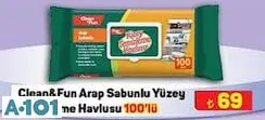 CLEAN&FUN ARAP SABUNLU YÜZEY TEMİZLEME HAVLUSU 100'LÜ CLEAN&FUN ARAP SABUNLU YÜZEY TEMİZLEME HAVLUSU 100'LÜ